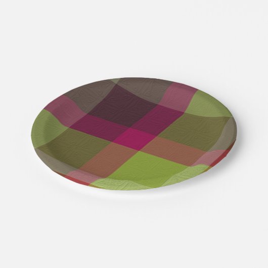  Decorative Plaid Pappteller (Schrägansicht)