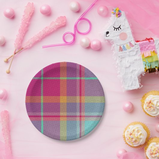  Decorative Plaid Pappteller (Party)
