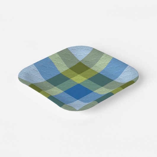  Decorative Plaid Pappteller (Gewinkelt)