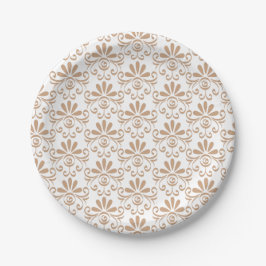 decorative plate with a beige floral pattern pappteller
