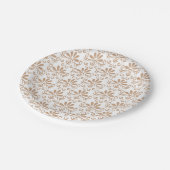 decorative plate with a beige floral pattern pappteller (Schrägansicht)