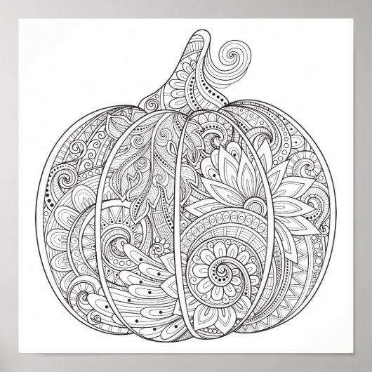 Decorative Pumpkin Doodle 2 Poster (Vorne)