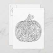 Decorative Pumpkin Doodle Postkarte (Vorne/Hinten)