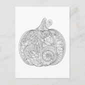 Decorative Pumpkin Doodle Postkarte (Vorderseite)
