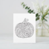 Decorative Pumpkin Doodle Postkarte (Stehend Vorderseite)