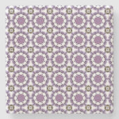 decorative purple geometric pattern steinuntersetzer (Vorderseite)