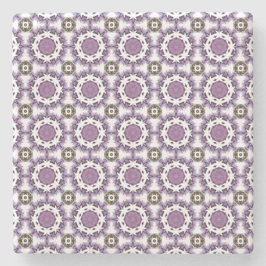 decorative purple geometric pattern steinuntersetzer (Vorderseite)