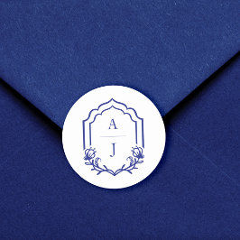 Decorative Rahmen für die Hochzeitsmonographie Runder Aufkleber