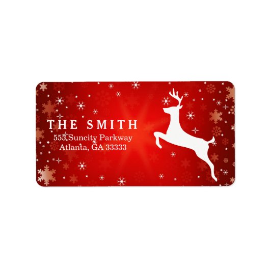 Decorative Rahmen Reindeer Red Snowflake Weihnacht Adressaufkleber (Vorne)