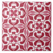 Decorative Red Azulejo Tile Patchwork Pattern Fliese (Vorderseite)