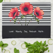 Decorative Red Floral Geschirrtuch (Gefaltet)