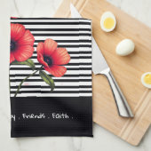 Decorative Red Floral Geschirrtuch (Viertel Falte)