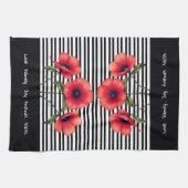 Decorative Red Floral Geschirrtuch (Horizontal)
