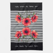 Decorative Red Floral Geschirrtuch (Vertikal)