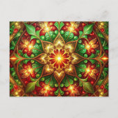 Decorative Red Green Christmas Holiday Postcard Postkarte (Vorderseite)