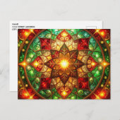 Decorative Red Green Christmas Holiday Postcard Postkarte (Vorne/Hinten)