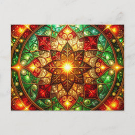 Decorative Red Green Christmas Holiday Postcard Postkarte