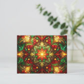 Decorative Red Green Christmas Holiday Postcard Postkarte (Stehend Vorderseite)