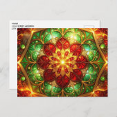 Decorative Red Green Christmas Holiday Postcard Postkarte (Vorne/Hinten)