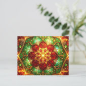 Decorative Red Green Christmas Holiday Postcard Postkarte (Stehend Vorderseite)