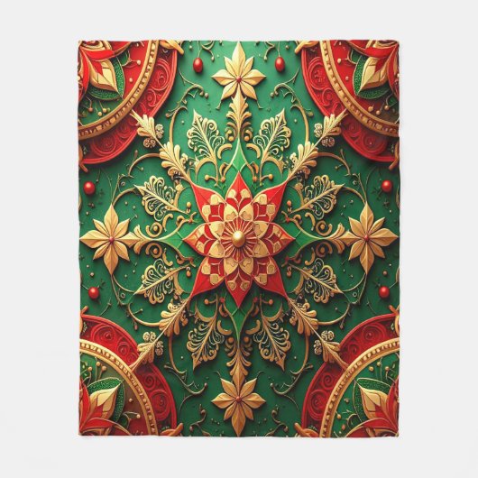 Decorative Red Green Fleece Blanket (Vorderseite)