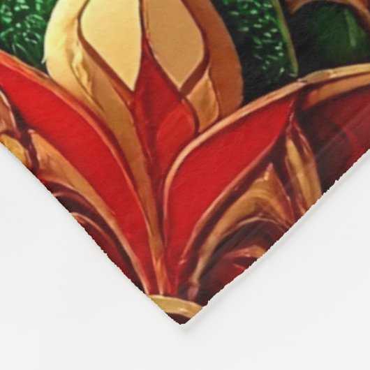 Decorative Red Green Fleece Blanket (Ecke)