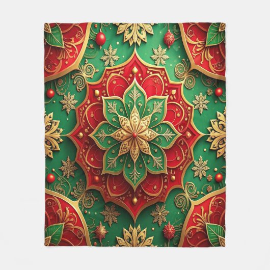 Decorative Red Green Fleece Blanket (Vorderseite)