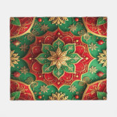 Decorative Red Green Fleece Blanket (Vorderseite (Horizontal))