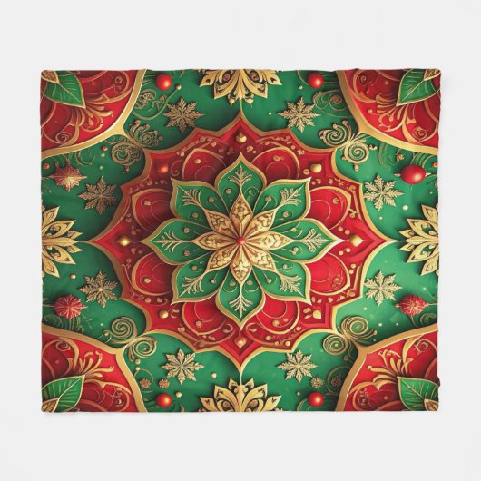 Decorative Red Green Fleece Blanket (Vorderseite (Horizontal))