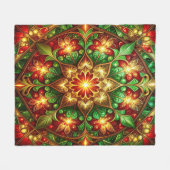 Decorative Red Green Fleece Blanket (Vorderseite (Horizontal))