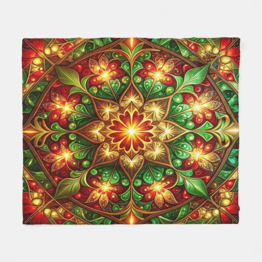 Decorative Red Green Fleece Blanket (Vorderseite (Horizontal))
