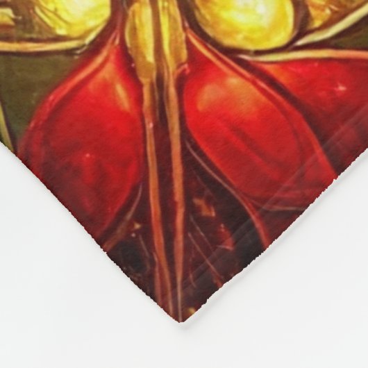 Decorative Red Green Fleece Blanket (Ecke)