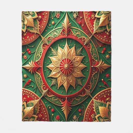Decorative Red Green Fleece Blanket (Vorderseite)