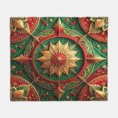 Decorative Red Green Fleece Blanket (Vorderseite (Horizontal))