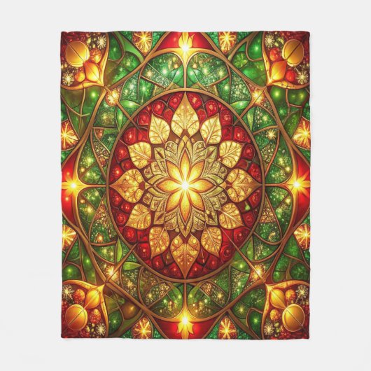 Decorative Red Green Fleece Blanket (Vorderseite)