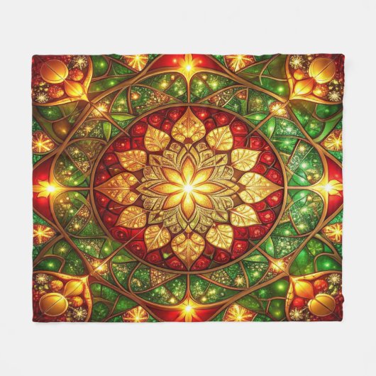 Decorative Red Green Fleece Blanket (Vorderseite (Horizontal))
