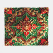 Decorative Red Green Fleece Blanket (Vorderseite (Horizontal))