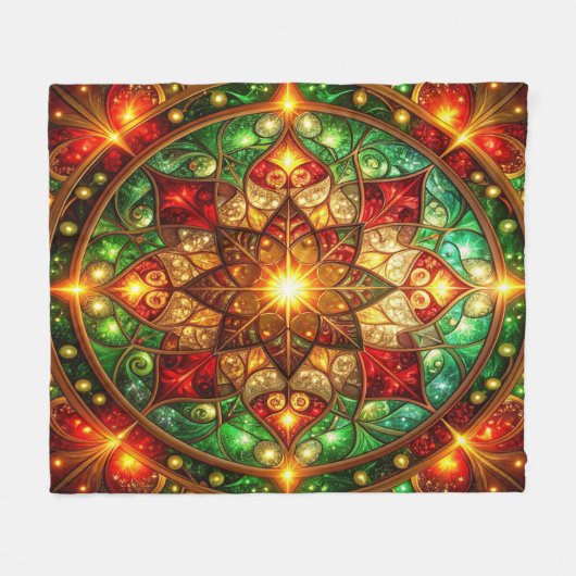 Decorative Red Green Fleece Blanket (Vorderseite (Horizontal))