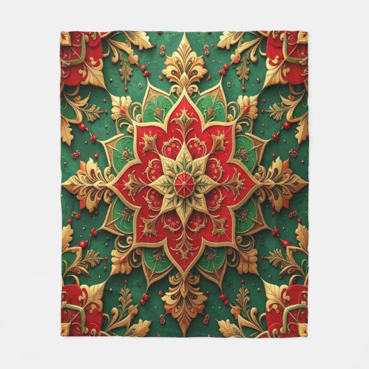 Decorative Red Green Fleece Blanket (Vorderseite)