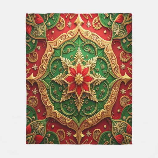 Decorative Red Green Fleece Blanket (Vorderseite)