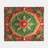 Decorative Red Green Fleece Blanket (Vorderseite (Horizontal))