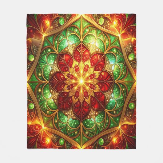 Decorative Red Green Fleece Blanket (Vorderseite)