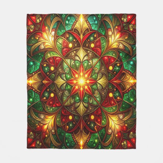 Decorative Red Green Fleece Blanket (Vorderseite)