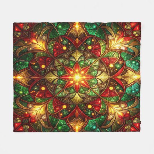 Decorative Red Green Fleece Blanket (Vorderseite (Horizontal))