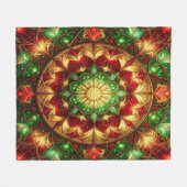 Decorative Red Green Fleece Blanket (Vorderseite (Horizontal))