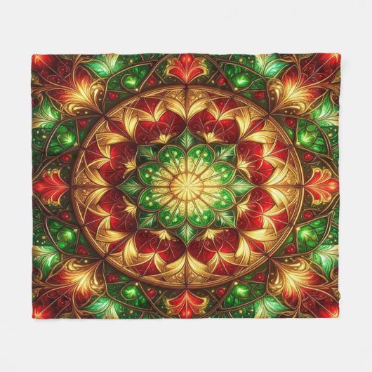 Decorative Red Green Fleece Blanket (Vorderseite (Horizontal))