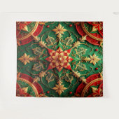 Decorative Red Green Holiday Backdrop Wandteppich (Vorderseite (Horizontal))