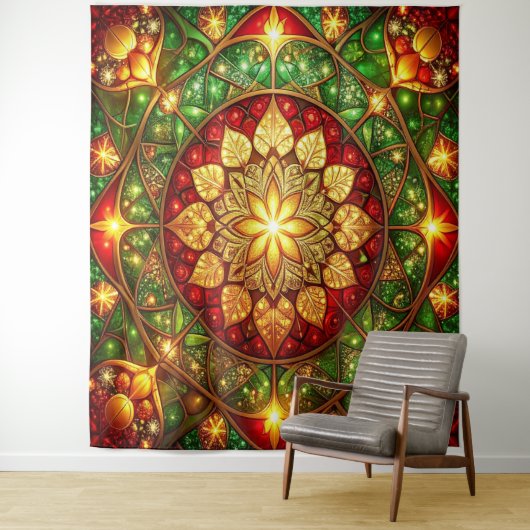 Decorative Red Green Holiday Backdrop Wandteppich (Beispiel)