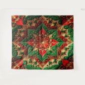 Decorative Red Green Holiday Backdrop Wandteppich (Vorderseite (Horizontal))