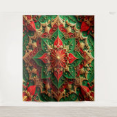 Decorative Red Green Holiday Backdrop Wandteppich (Vorderseite)